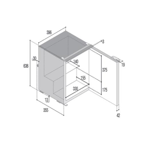 FRIGORIFERO COMPRESSORE DA INCASSO C50I NERO