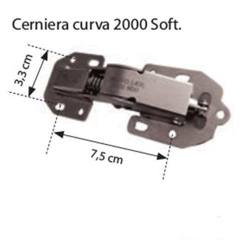 CERNIERA IN ACCIAIO CON MOLLA PER ANTINE CURVA 2000 SOFT