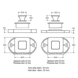 KIT MANIGLIA + CHIUSURA PER ANTINE KIT AS1833
