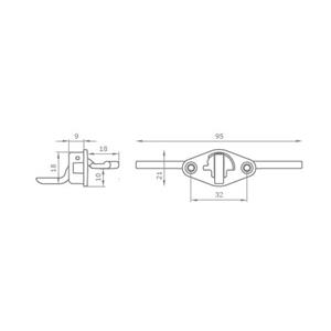 KIT MANIGLIA + CHIUSURA PER ANTINE KIT V1236