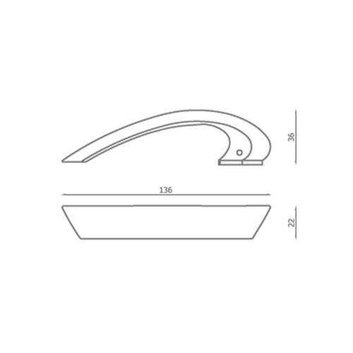 MANIGLIA CON QUADRO 7MM CROMO V1559