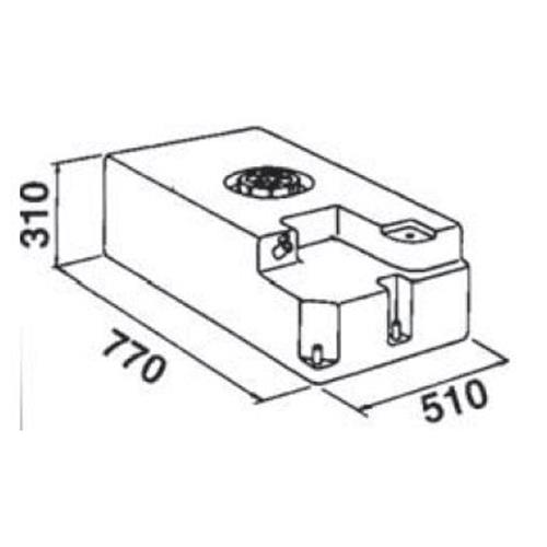 SERBATOIO BIANCO PER ACQUA 110LT 770X510X310MM (LXHXP) CON ATTACCHI PER FISSAGGIO POMPA