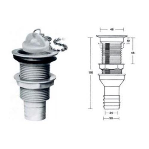 PILETTA DRITTA FORO 46MM PER DOCCIA DIAM 30MM