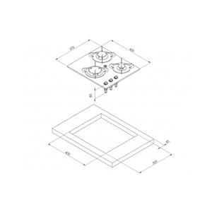 PIANO COTTURA A GAS CON 3 FUOCHI 1000+1900+3000W CRYSTAL