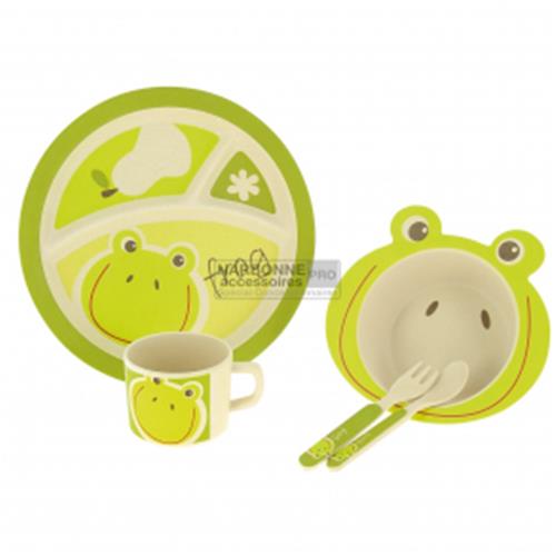 SET PAPPA PER BAMBINI IN FIBRA DI BAMBOO FROG