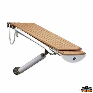 PASSERELLA ELETTRICA 12V TELESCOPICA CON PIANALE IN LEGNO