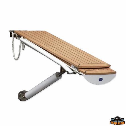 PASSERELLA ELETTRICA 12V TELESCOPICA CON PIANALE IN LEGNO