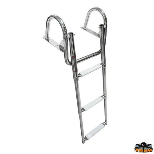 SCALETTA TELESCOPICA ESTRAIBILE A RIBALTA 3 GRADINI CON MANIGLIONI