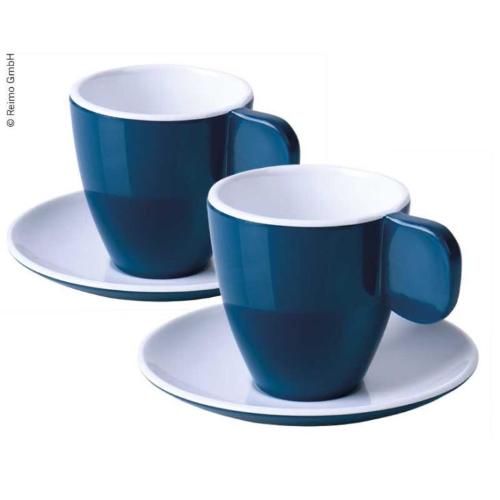 SET 2 TAZZINE DA CAFFE' IN MELAMINA BLU