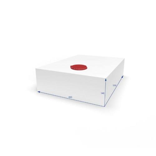 SERBATOIO BIANCO PER ACQUA 30LT 55X40X14 (AXBXH)