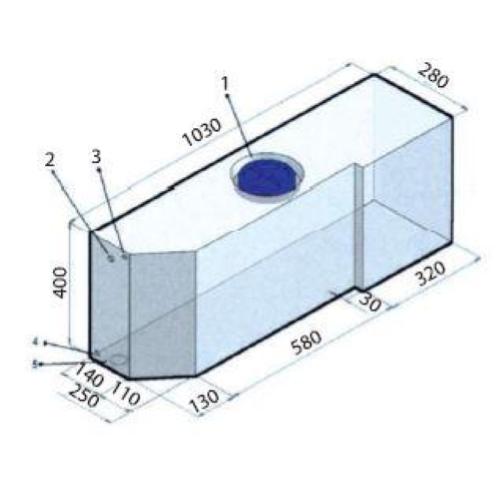 SERBATOIO BIANCO PER ACQUA 100LT PER DUCATO CORTO DAL 2006 AL 2014