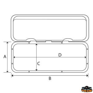 SPORTELLO STAGNO FORI COPERTI CON CONTENITORE NERO 607X243MM
