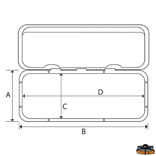 SPORTELLO STAGNO FORI COPERTI CON CONTENITORE NERO 607X243MM