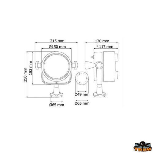 PROIETTORE "SUPER LIGHT" ATTACCO BASETTA CON PRESA ACCENDISIGARI