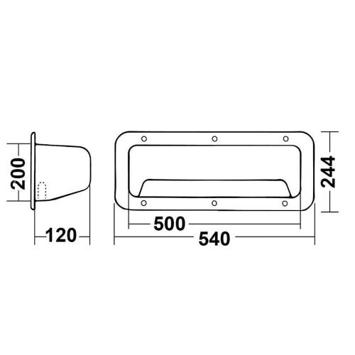 NICCHIA TASCA PORTAOGGETTI INCASSO 545X248MM