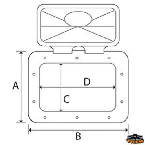 SPORTELLO STAGNO BIANCO 600X355MM