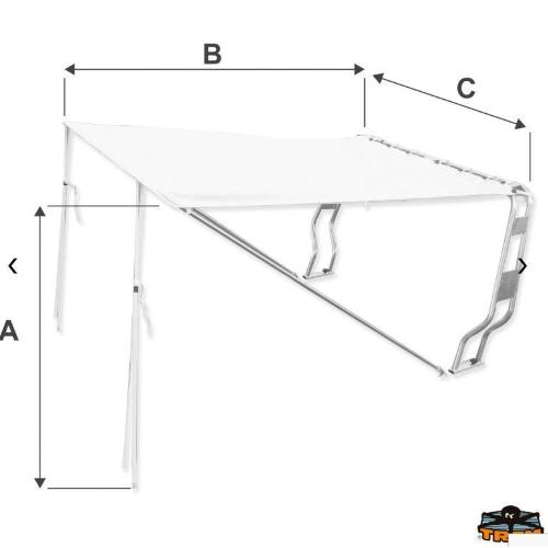 TENDALINO DA ROLL BAR LUXURY SOMBRERO BIANCO 235X155X130H MM