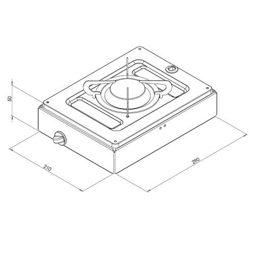 PIANO COTTURA A GAS CON 1 FUOCO 1900W HOTTY