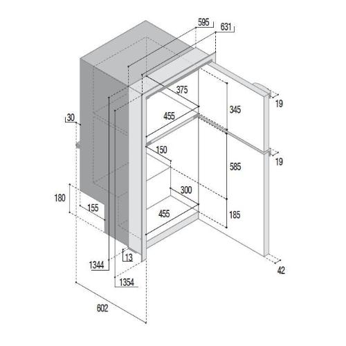 FRIGORIFERO COMPRESSORE DA INCASSO DP2600I NERO