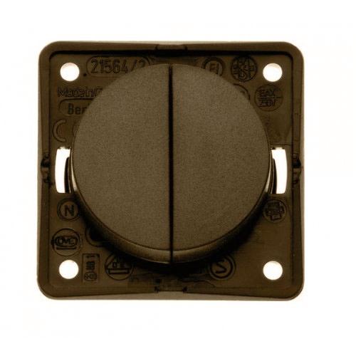 INTERRUTTORE UNIPOLARE DOPPIO MARRONE BMC2N/MA