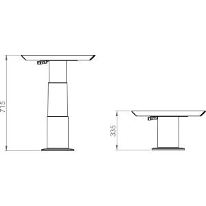 GAMBA PER TAVOLO TELESCOPICA CON TRASLATORE 4 DIR. COSMO 2 715/335MM