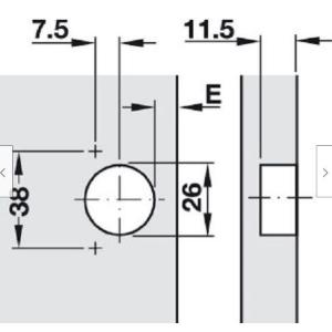 CERNIERA IN ACCIAIO A BRACCIO CORTO PER ANTINE/PORTE SENZA MOLLA