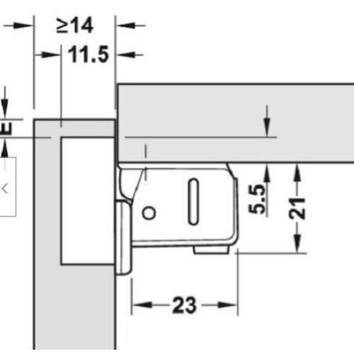 CERNIERA IN ACCIAIO A BRACCIO CORTO PER ANTINE/PORTE SENZA MOLLA