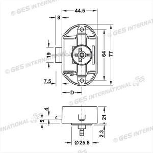 PUSH-LOCK UNILATERALE CON FORI E GANCI NICHEL SATINATO
