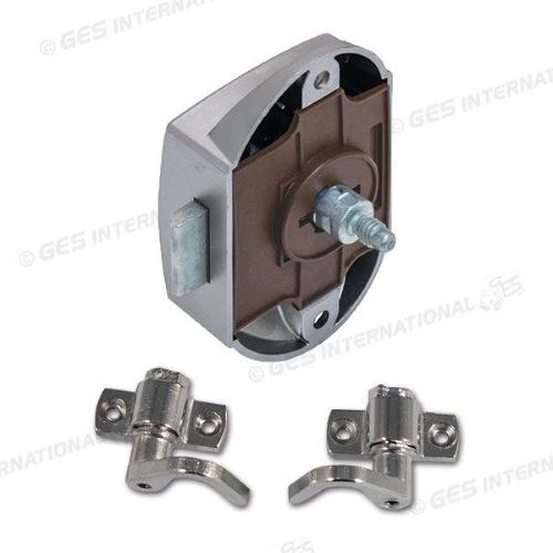 PUSH-LOCK UNILATERALE CON FORI E GANCI NICHEL SATINATO