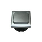 INTERRUTTORE UNIPOLARE + CORNICE + SCATOLA PROT. ARGENTO