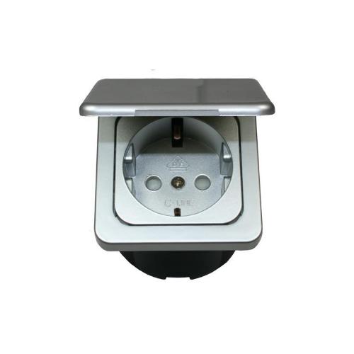 Merten AQUADESIGN MEG2310-7214 BRS Presa SCHUKO Con Coperchio (Antracite) - IP44, Viti A Innesto Rapido
