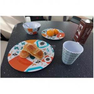 KIT PIATTI IN MELAMINA 12PZ CEMENT