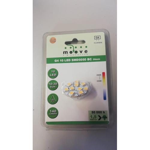 LAMPADA LED G4 10 LED 140 LUMEN ATTACCO POSTERIORE