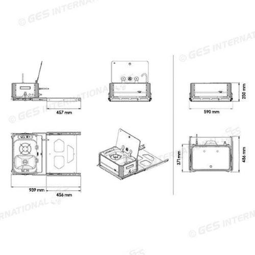 LAVELLO INOX CON PIANO DI COTTURA A GAS CON 1  FUOCO 1900W ESTRAIBILE SLIDE OUT KITCHEN SL1323LL