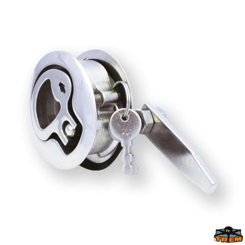 MANIGLIETTA SPORTELLO INOX Ø62X50 0-20MM CON SERRATURA