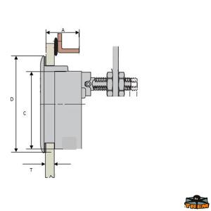 MANIGLIETTA SPORTELLO INOX Ø62X50 0-20MM CON SERRATURA