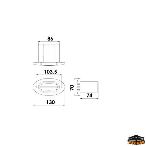 TROMBA ELETTRICA DA INCASSO OVALE BIANCA