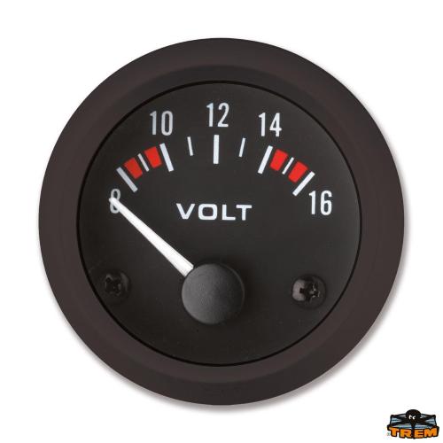 VOLTMETRO ECO LINE INCASSO 52 NERO 8/16 VOLT
