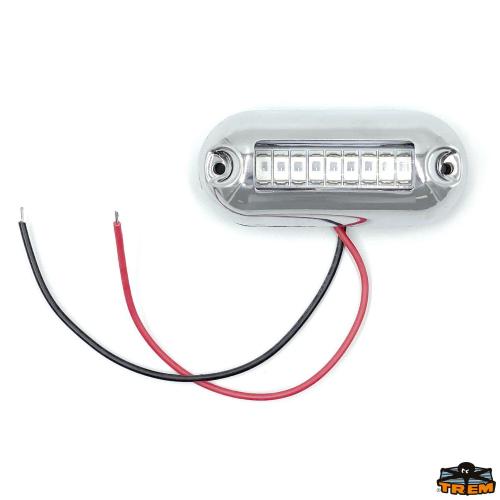 LUCE SUBACQUEA LED BIANCO FISSAGGIO PIANO 9LED