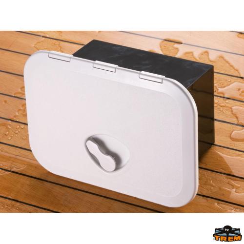 SPORTELLO STAGNO FORI COPERTI CON CONTENITORE BIANCO 270X375MM