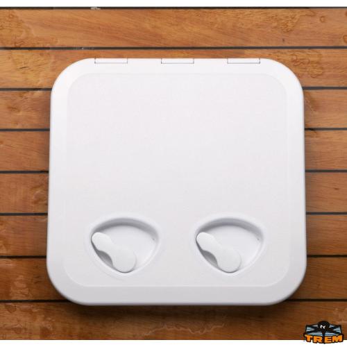 SPORTELLO STAGNO FORI COPERTI BIANCO 370X375MM