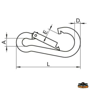 MOSCHETTONE INOX A PERA CON ANELLO Ø 6X60MM
