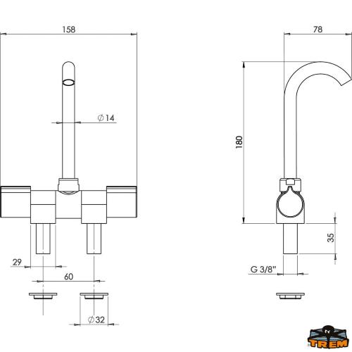 MISCELATORE A DUE MANOPOLE CANNA ABBATTIBILE "D"