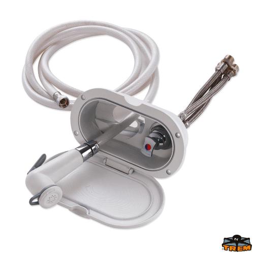 BOX DOCCIA "AFRODITE A" CON MISCELATORE+TUBO PVC 2,5MT BIANCO