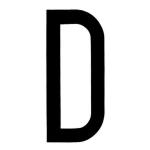LETTERA ADESIVA 8CM TARGA "D" NERA 