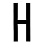 LETTERA ADESIVA 8CM TARGA "H" NERA 