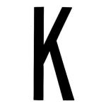 LETTERA ADESIVA 8CM TARGA "K" NERA 