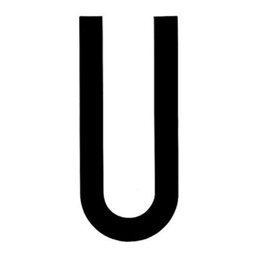 LETTERA ADESIVA 8CM TARGA "U" NERA 