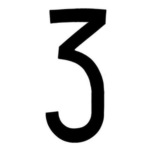 NUMERO ADESIVO 8CM TARGA "3" NERO