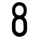 NUMERO ADESIVO 8CM TARGA "8" NERO